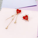 Red & Gold Heart Earrings