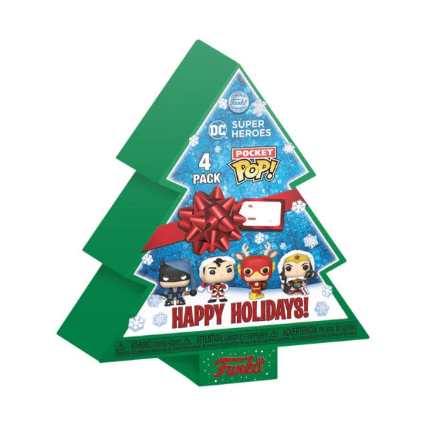 DC Comics - Holiday Tree Box Pocket Pop! 4-Pack