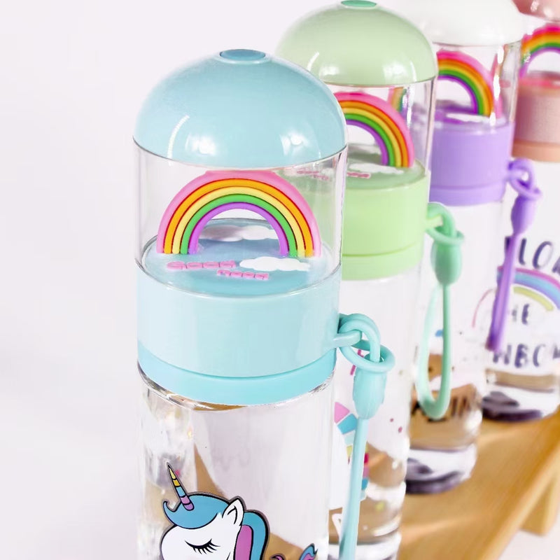 Rainbow Unicorn Water Bottle with LED Light