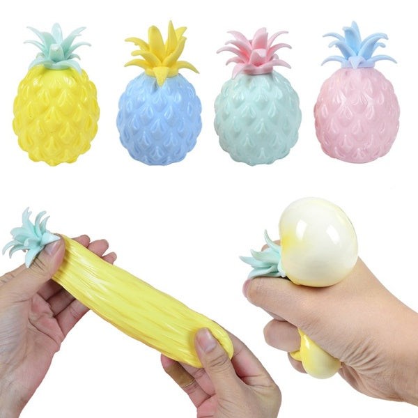 Squish Pineapples 10x7cm Assorted Colours