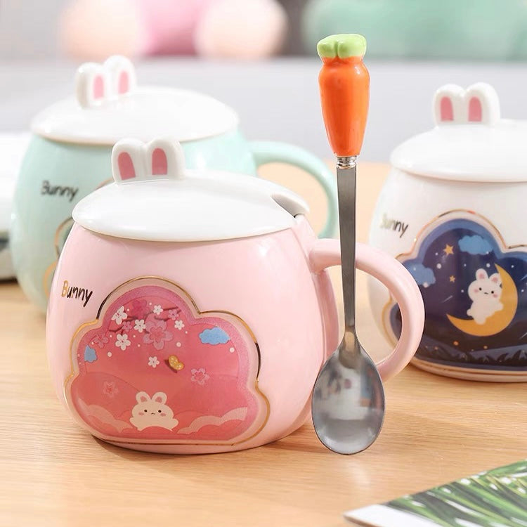 Bunny 3D Mug with Lid and Spoon