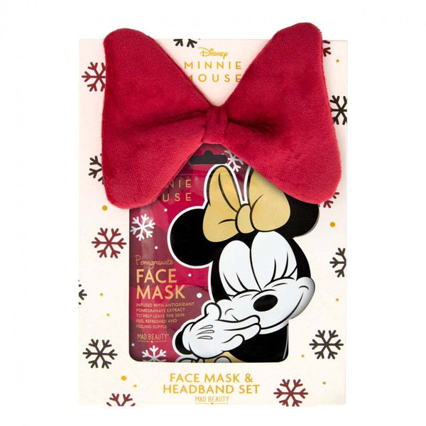 Disney Minnie Burgundy Face Mask & Headband Set