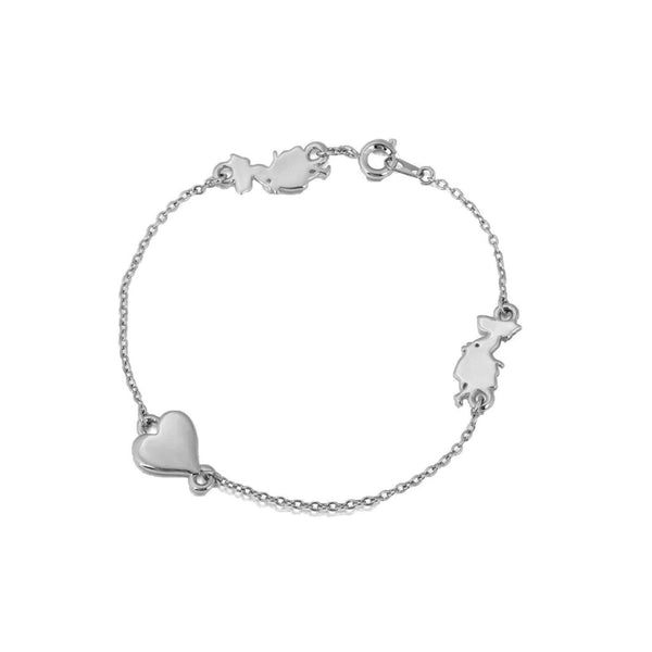 Alice In Wonderland - Heart Bracelet (Silver)
