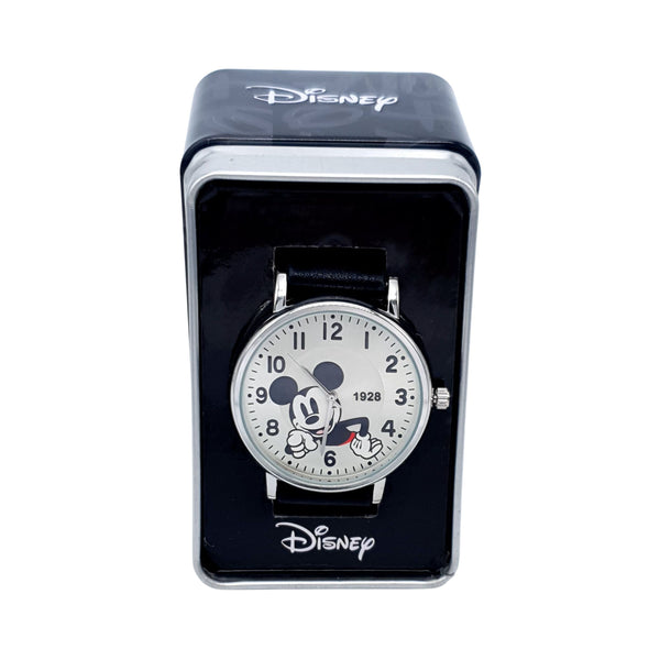 Disney Mickey Mouse Adult Specialty Watch Black Leather Strap