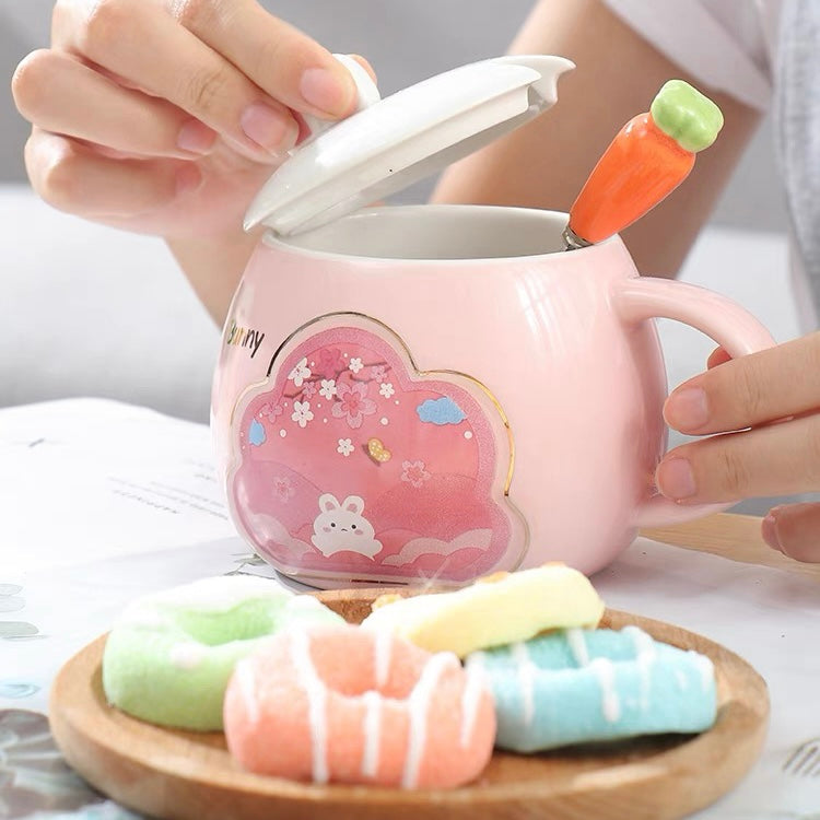 Bunny 3D Mug with Lid and Spoon