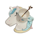 Unicorn Mug with Saucer and Spoon