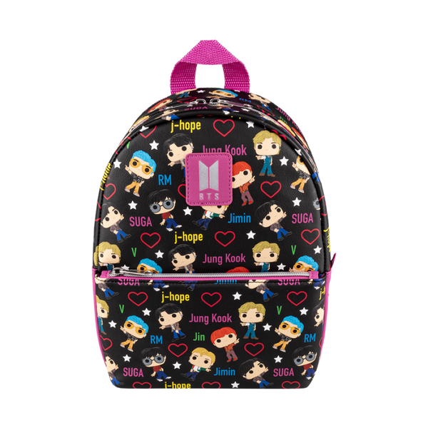 BTS - Band with Hearts All Over Print Mini Backpack