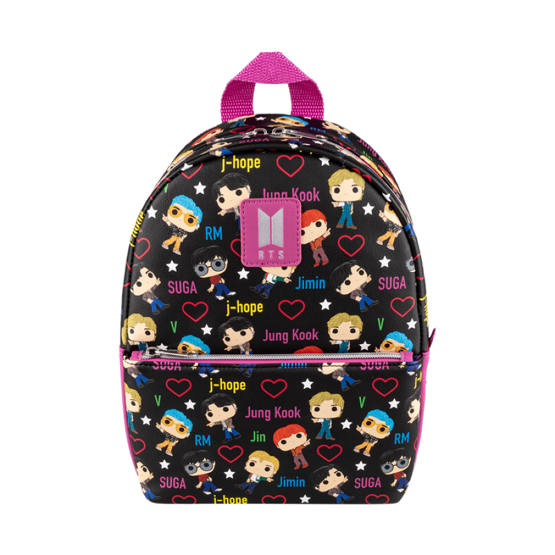 BTS - Band with Hearts All Over Print Mini Backpack