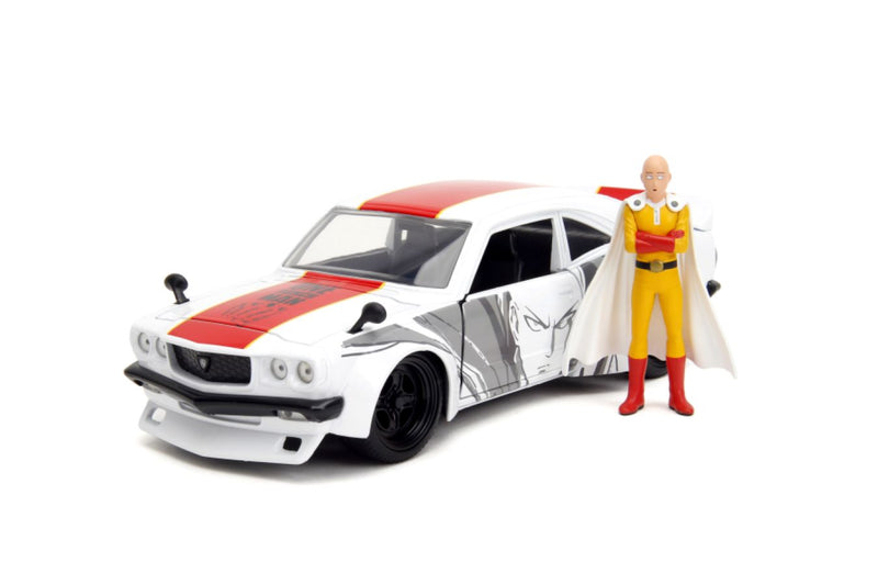 One Punch Man - 1974 Mazda RX-3 with Saitama 1:24 Scale Set