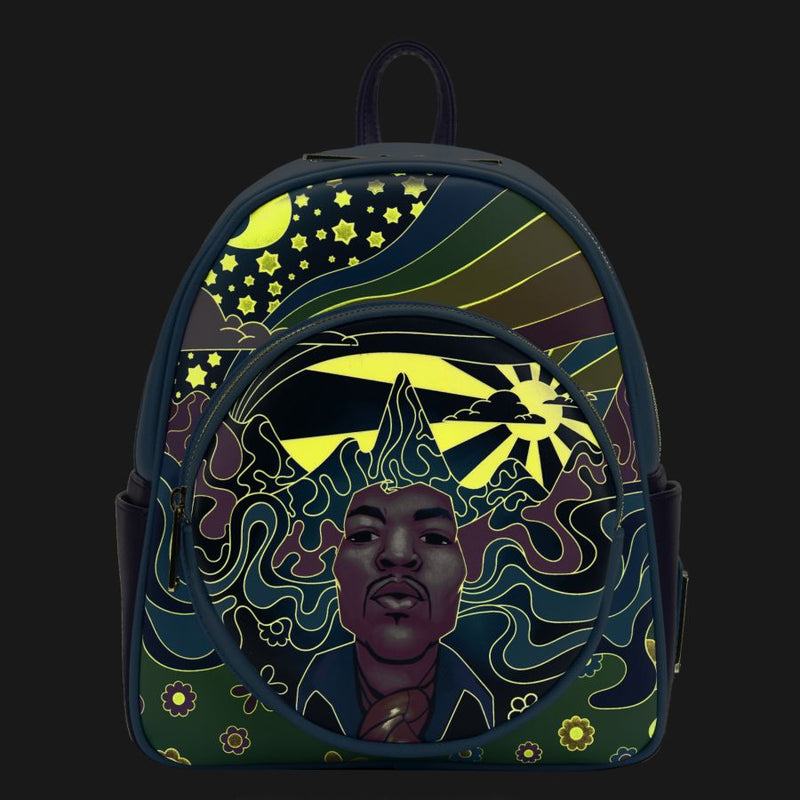Jimi Hendrix - Psychedelic Glow Landscape Zip Mini Backpack