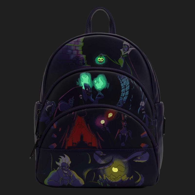 Disney Villains - Triple Pocket Glow in the Dark Mini Backpack