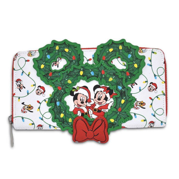 Disney - Mickey Holiday Wreath Zip Around Purse [RS]