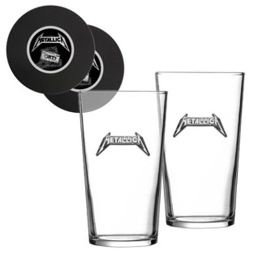 Metallica Set of 2 Glass & Coasters