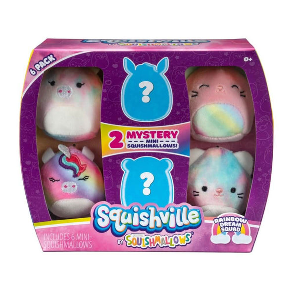 Squishmallows Squishville -Mini Squishmallow Plush 6 Pack (ASST)