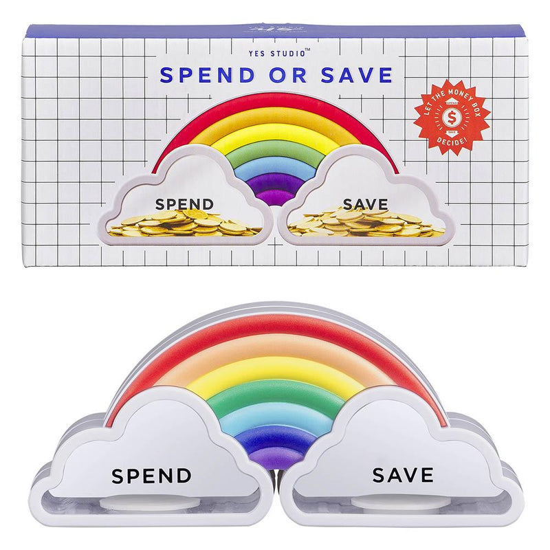 Yes Studio Spend or Save Money Box (Rainbow)
