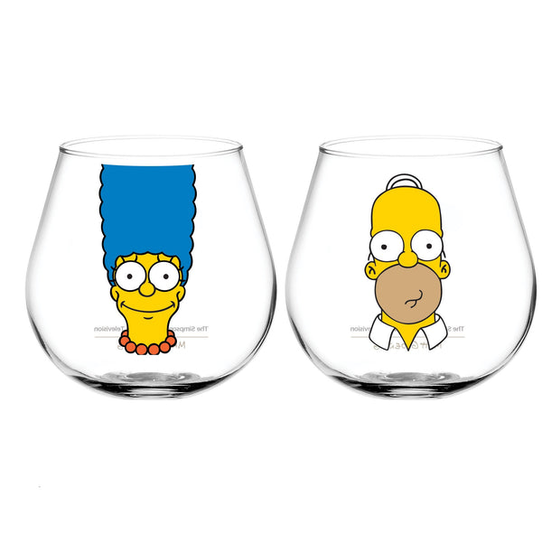 The Simpsons - Set of 2 Marge and Homer Globe Glass