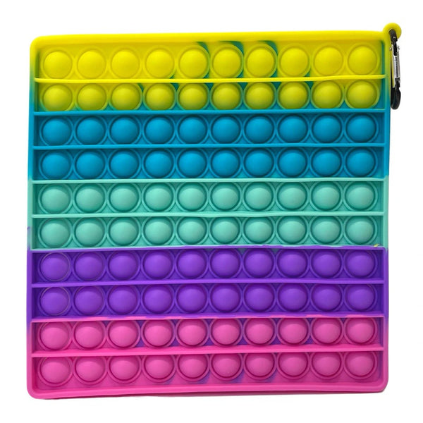 Pop It Fidget Toy Pastel Rainbow Super Sized Square