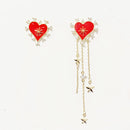 Red & Gold Heart Earrings