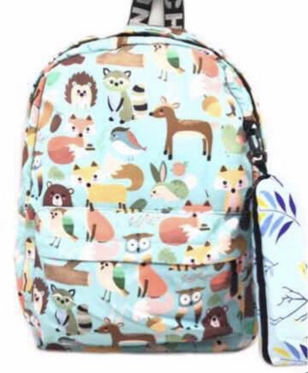 Forest Animal Backpack & Pencil Case Set