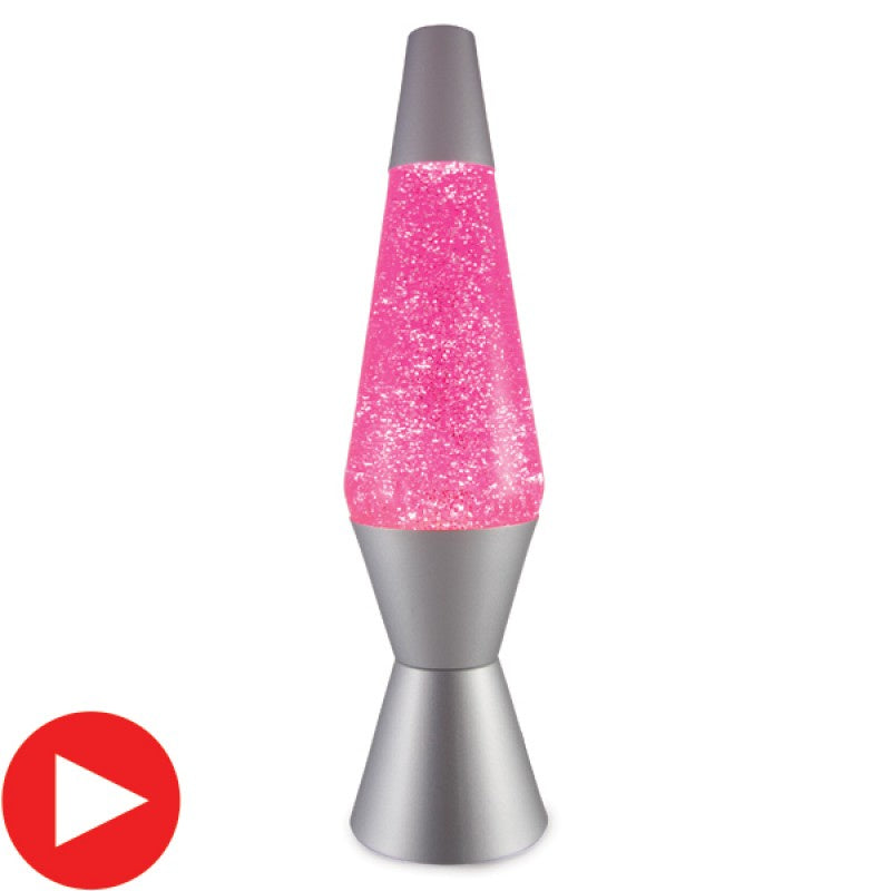 Silver/Pink Diamond Glitter Lamp