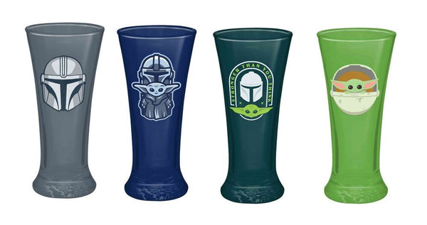 Star Wars: The Mandalorian - Set of 4 Coloured Glass