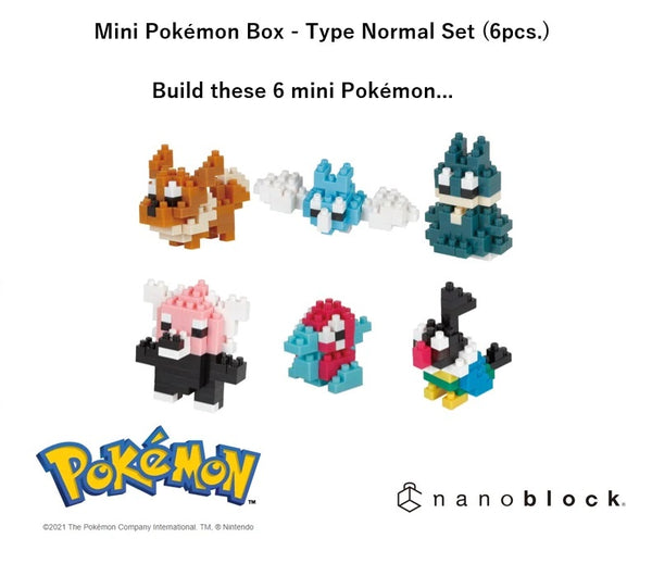 Nanoblock - Mini Pokémon Box - Normal Type Set (6pc)