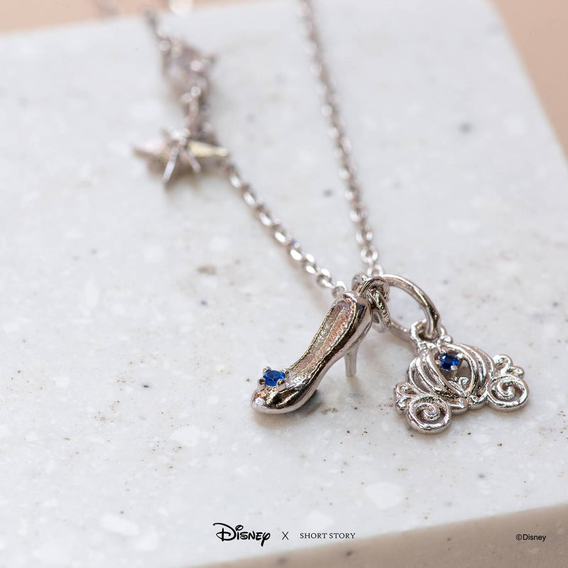 Disney - Cinderella - Pumpkin Catriage and Slipper Necklace (Silver)