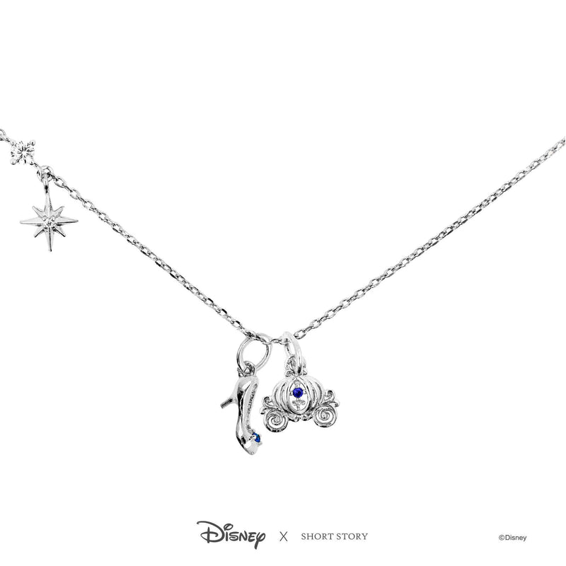 Disney - Cinderella - Pumpkin Catriage and Slipper Necklace (Silver)