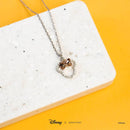 Disney - Diamante Minnie Ears Stencil Charm Necklace (Silver)