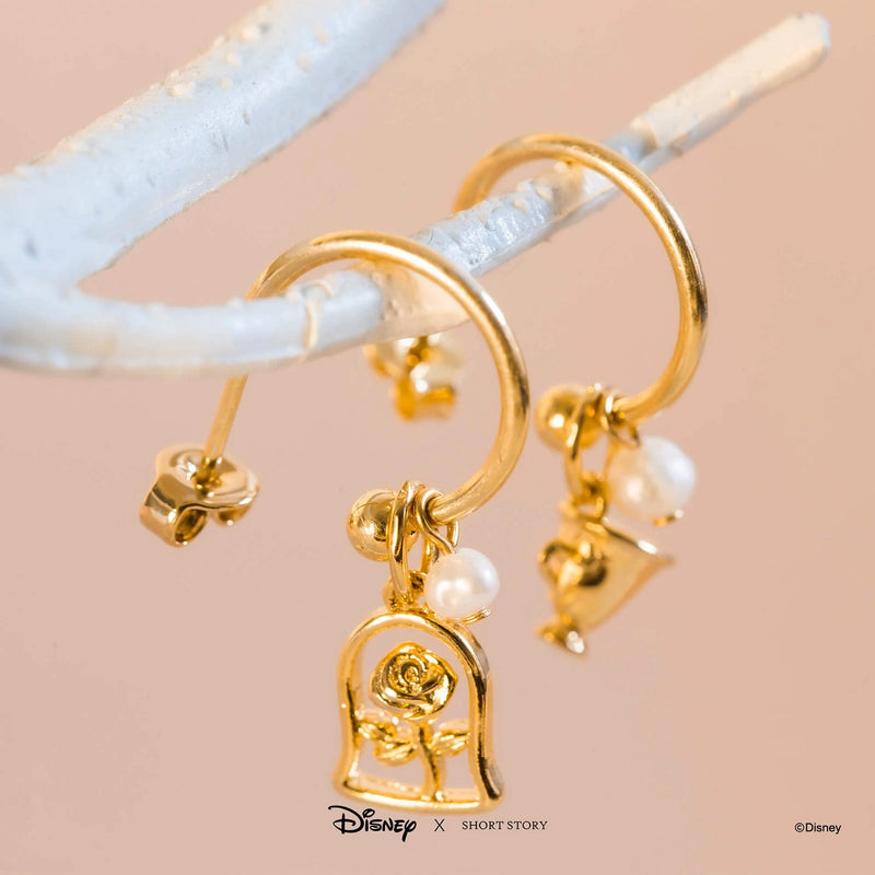 Disney - Beauty and the Beast Hoop Earrings (Gold)