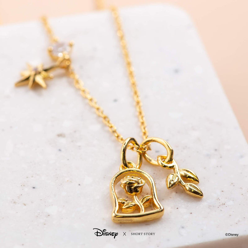 Disney - Beauty and the Beast - Enchanted Rose Necklace (Gold)