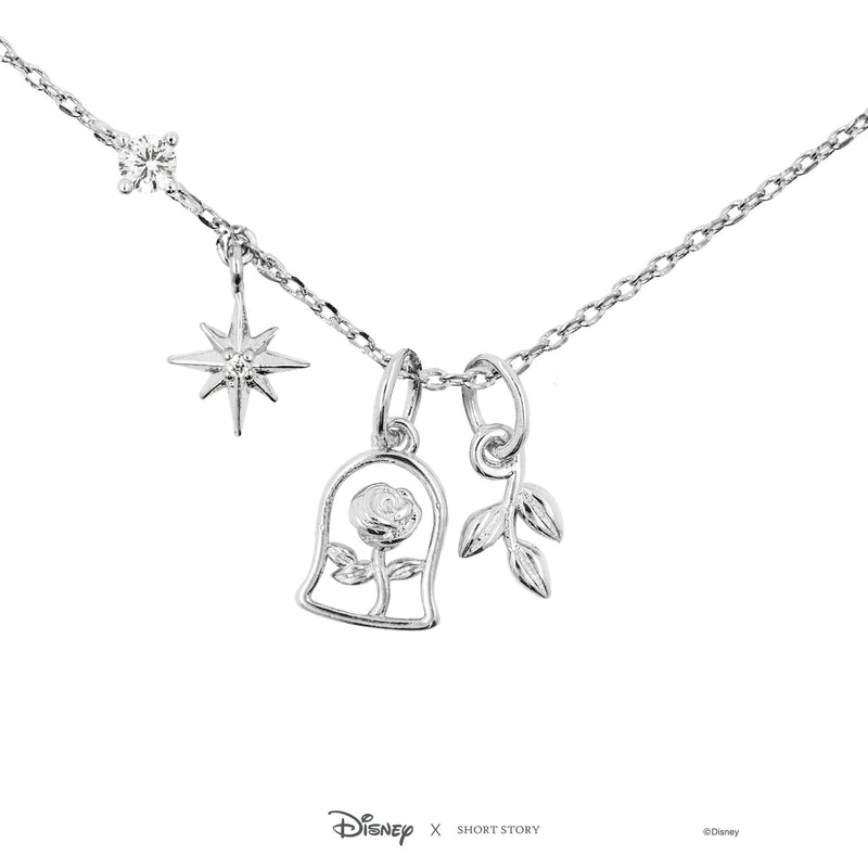 Disney - Beauty and the Beast - Enchanted Rose Necklace (Silver)