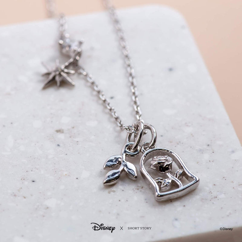 Disney - Beauty and the Beast - Enchanted Rose Necklace (Silver)