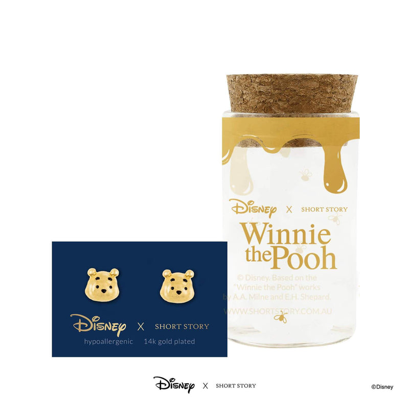 Disney - Winnie the Pooh - Pooh Face Earrings (Gold)